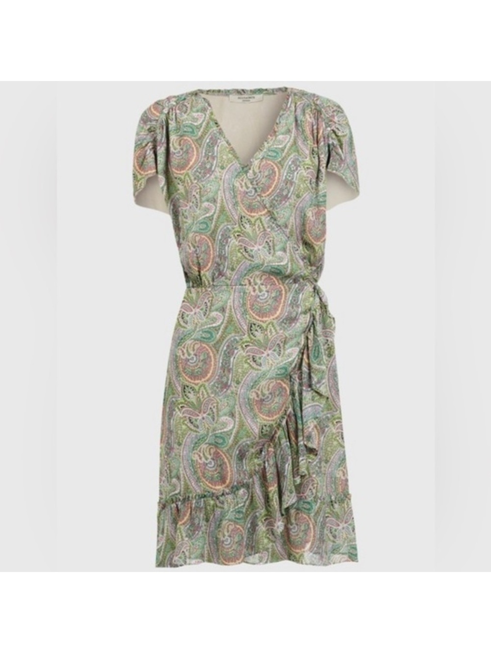 4 All Saints Zini Shahmina Green Dress - Picture 8 of 14